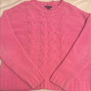 American Eagle Outfitters Pink Cable Knit Sweater